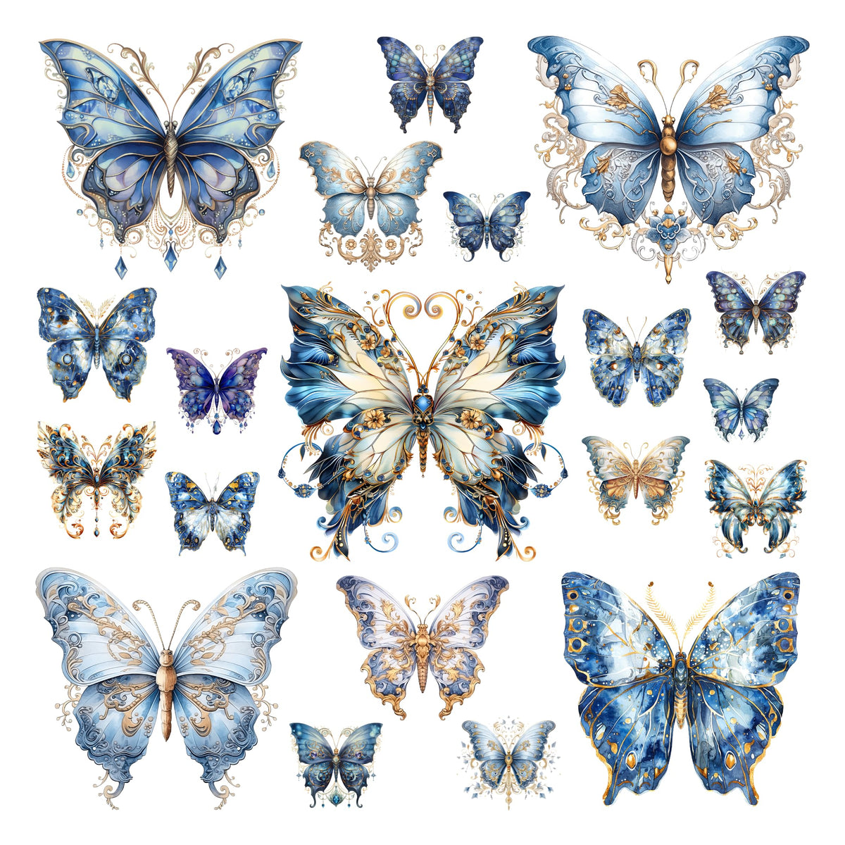 XERE 400 Pcs Butterflies Flora and Fauna Scrapbook Stickers Set for Scrapbooking and Journaling Notebooks, Junk Journal Supplies, Sketchbook, Bookmark Making, Planner Sticker