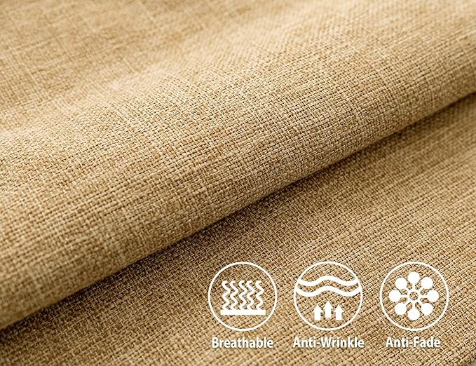 Stellhome Burlap Throw Pillow Covers Solid Farmhouse Linen Pillowcase