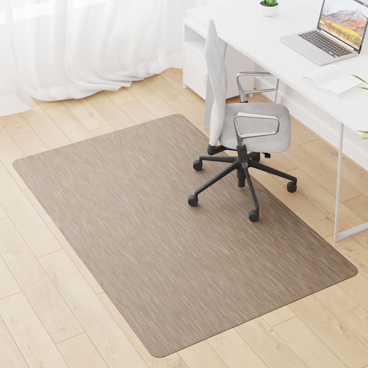 Homek Office Chair Mat for Hardwood & Tile Floor, 45"x53" Computer Chair Mat, Non-Curve Anti Slip Hard Floor Protector for Rolling Chair, PVC Mat Desk Rug for Home Office