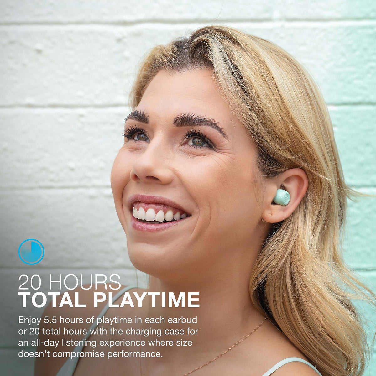 JLab JBuds Mini True Wireless Bluetooth Earbuds + Charging Case, Mint, IP55 Sweat and Dust Proof, Bluetooth Multipoint, Be Aware Audio, 3 EQ Sound Settings, Crystal Clear Calls