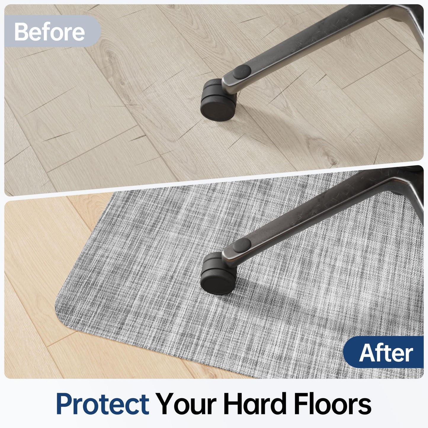 Cybstrax Office Chair Mat for Hardwood & Tile Floor, 46" x 72" Desk Chair Mat, Anti Slip, Non-Curve Computer Chair Mat for Rolling Chairs Floor Protector for Home Office
