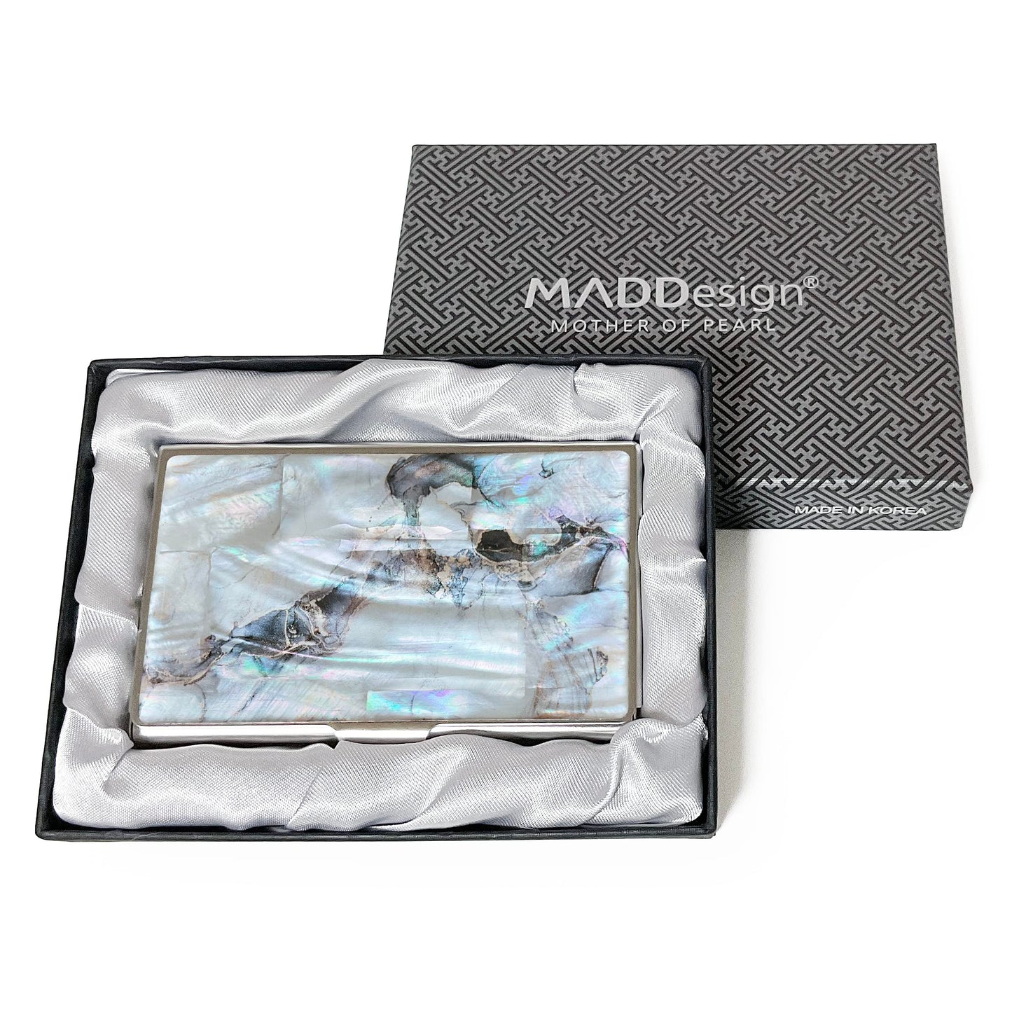 MADDesign Mother of Pearl Business Card Case Carrier Holder Wallet (Marble Gold)