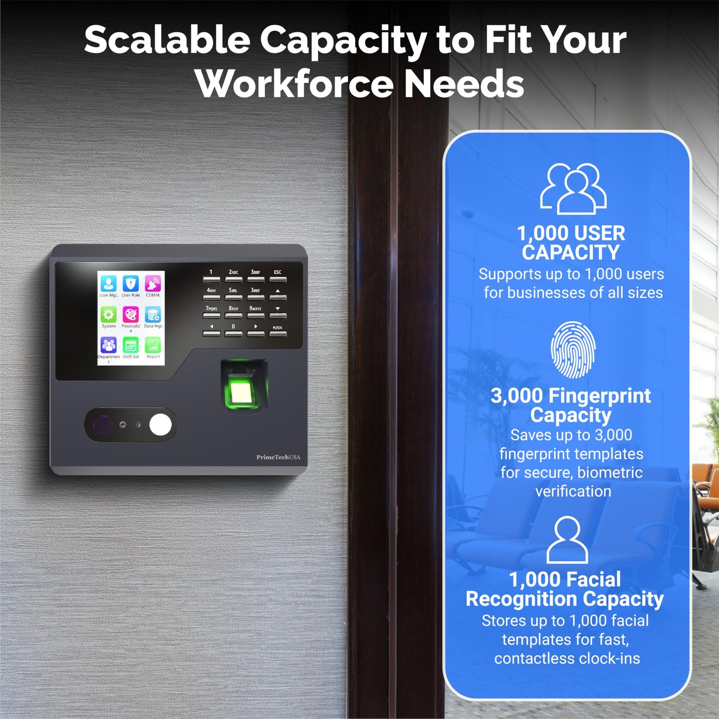 PrimeTechUSA T200 Time Clock for Small Business | No Monthly Fees Clock in Machine for Employees | Time Card Machine | Time Clock Punch Machine | Timeclocks Small Business | Easy Employee Reporting!