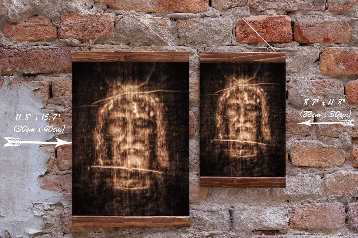Shroud of Turin Holy Linen Wood Framed Canvas Print 8.7 x 11.8 Inches