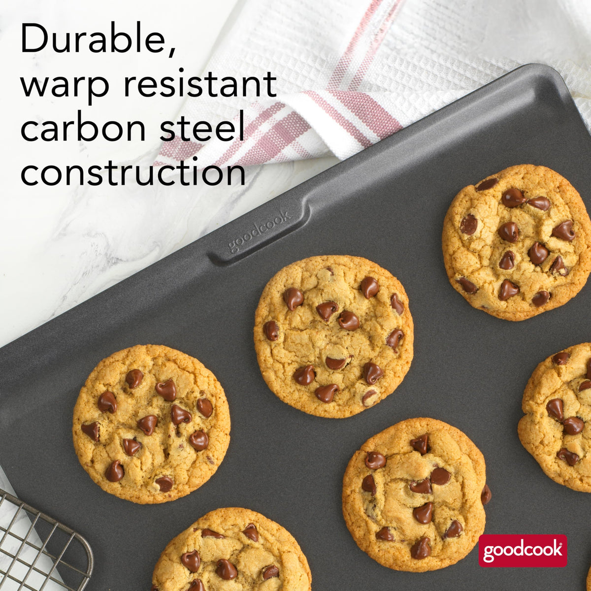 GoodCook AirPerfect Nonstick Air Insulated Cookie Sheet, 14" x 12", No Burning, Gray