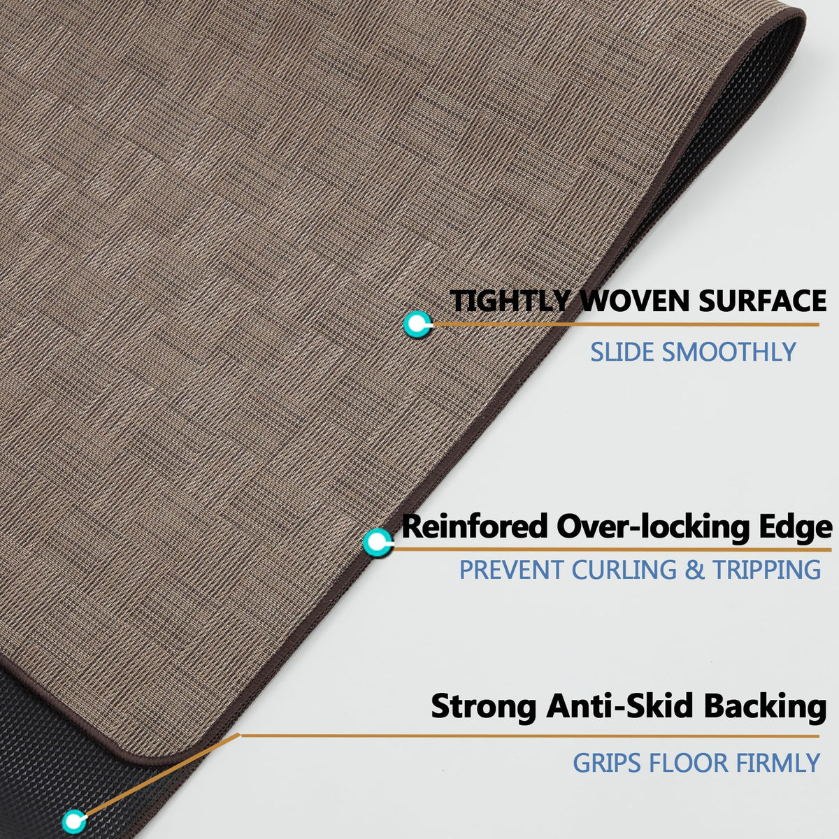 RccugmatS Chair Mat for Hardwood & Tile Floor, 36" x 48" Heavy Duty Office Chair Mat for Rolling Chairs, Anti Slip, Non-Curve, Floor Protector for Home Office, Brown Square