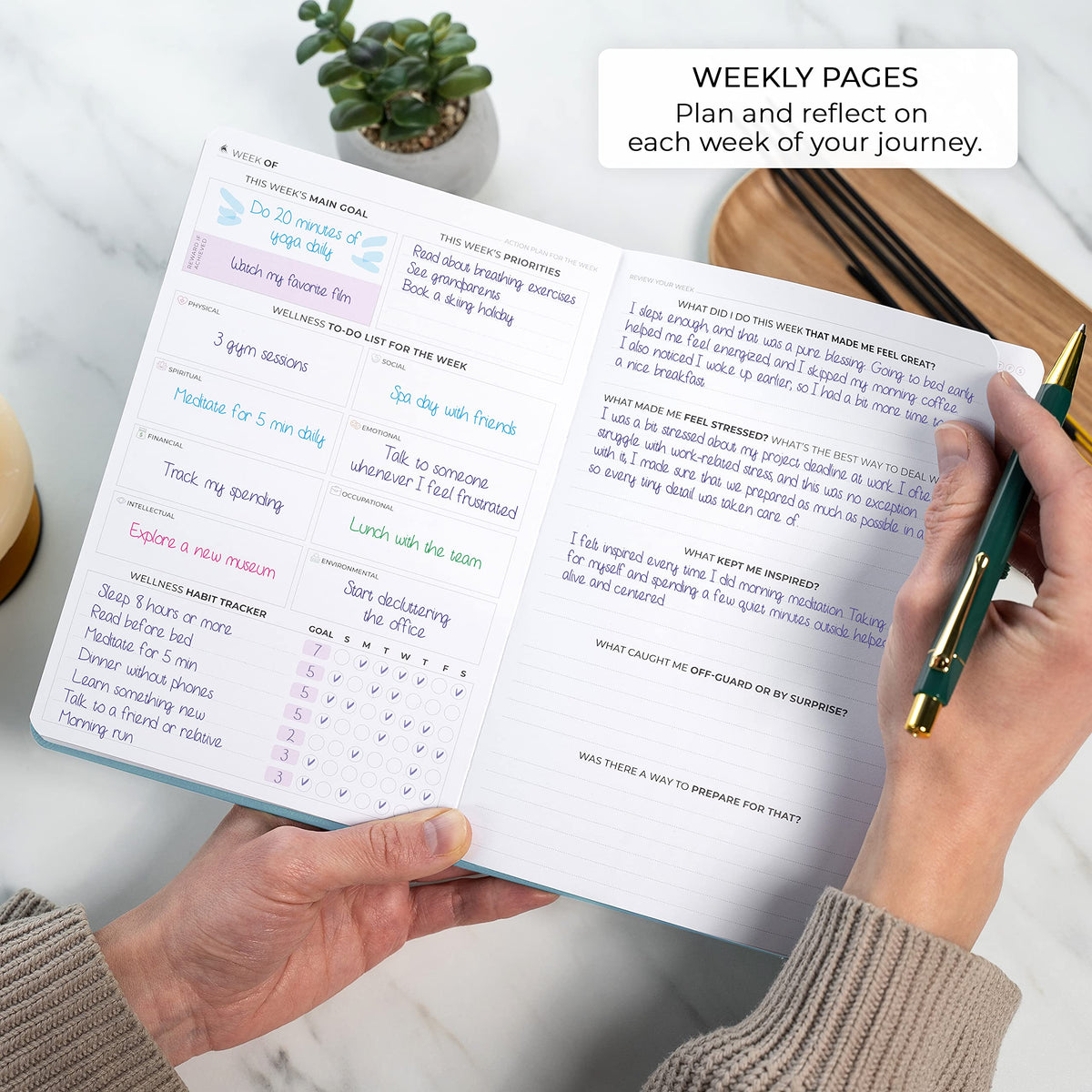 Clever Fox Wellness Planner Premium – Daily Lifestyle Journal to Support Health, Nutrition & Exercise – Healthy Living Journal with Meal, Exercise & Habit Trackers – Lasts 3 Months (Aquamarine)