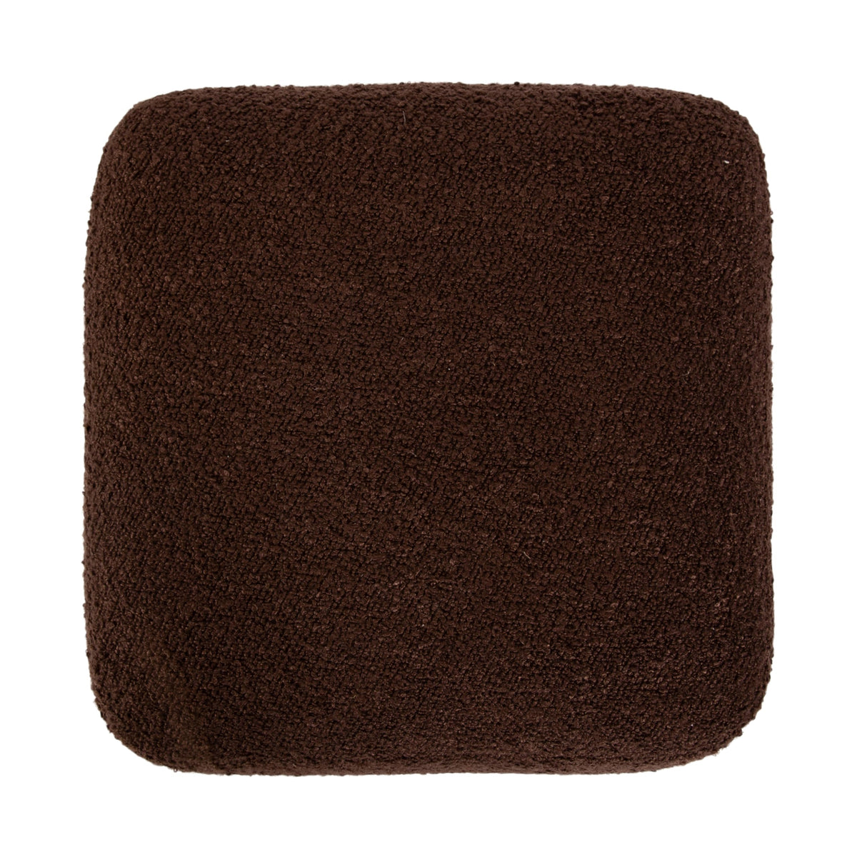 Kate and Laurel Sabri Square Upholstered Ottoman with Mango Wood Base, 16 x 16 x 18, Soft Brown and Natural, Modern Boucle Living Room Ottoman Foot Rest for Apartment or Dorm Room Decor