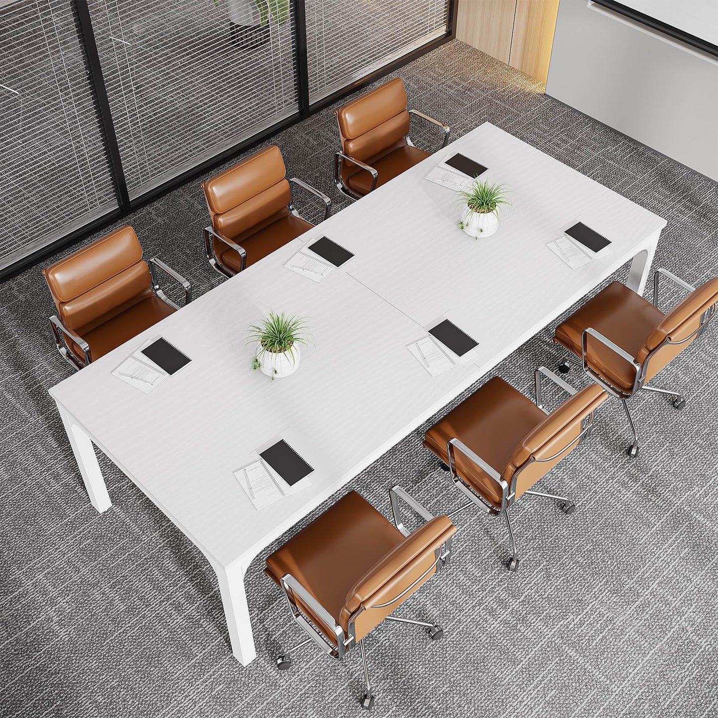 Tribesigns 6.5 FT Conference Room Table, 78.74" W x 27.56" D Large Office Conference Table, Modern Seminar Meeting Table Desk for Boardroom, Meeting Room (1, White)