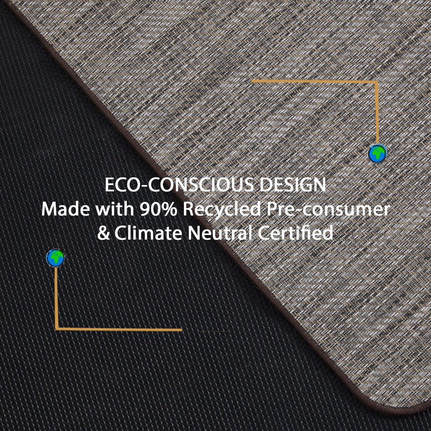RccugmatS Chair Mat for Hardwood & Tile Floor, 36" x 48" Heavy Duty Office Chair Mat for Rolling Chairs, Anti Slip, Non-Curve, Floor Protector for Home Office, Heathered Gray