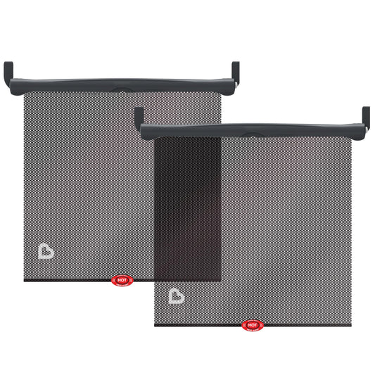 Munchkin Brica Sun Safety Car Window Shade with Heat Alert, Helps Block UVA/UVB Rays, 2 Pack, Black