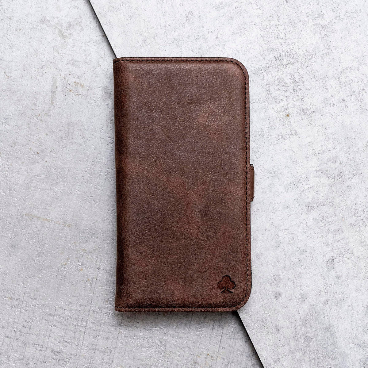 Porter Riley - Leather Case Compatible with Samsung Galaxy S26 Ultra. Premium Genuine Leather Stand Case/Wallet/Cover (Chocolate Brown)