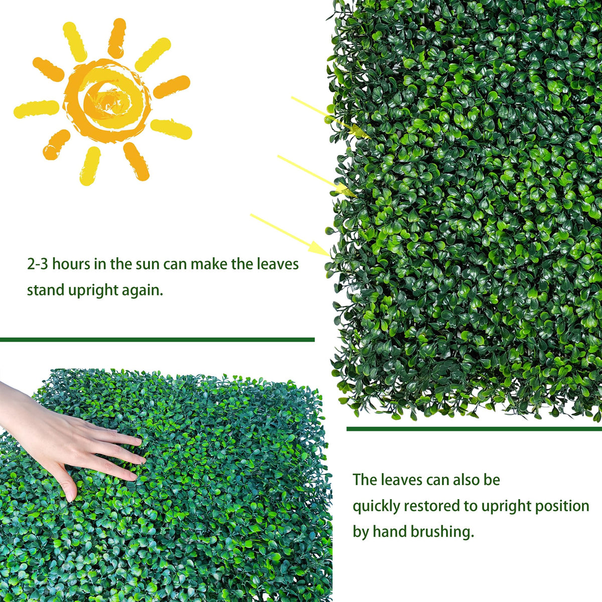 ODTORY Artificial Grass Wall Panels:16" X 12" 6P (8 sqft) UV-Anti Greenery Boxwood Backdrop for Indoor Outdoor Green Wall Decor & Ivy Fence Covering Privacy