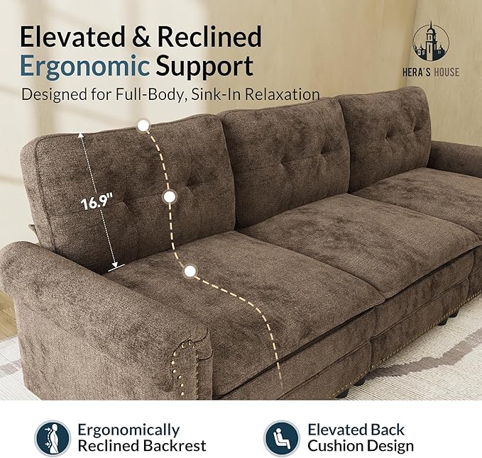 HERA'S HOUSE 2 Pieces Modular Sectional Sofa Sets, Oversized Couch Set