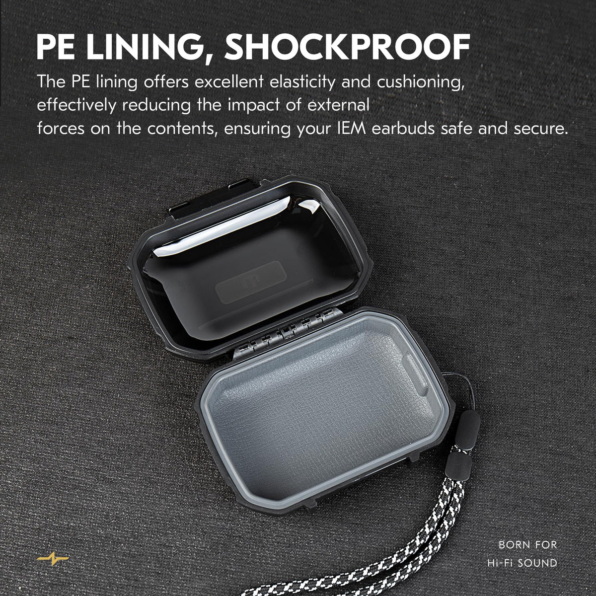 CCZ ZC01 in Ear Monitor Case, Portable Earbud IEMs Case, Waterproof Earphone Storage Box, Travel Carrying Organizer for Headphones, IEM Cables, Fit for KZ ZS10 Pro/ZS10 Pro X/ZS12 Pro X (Black)