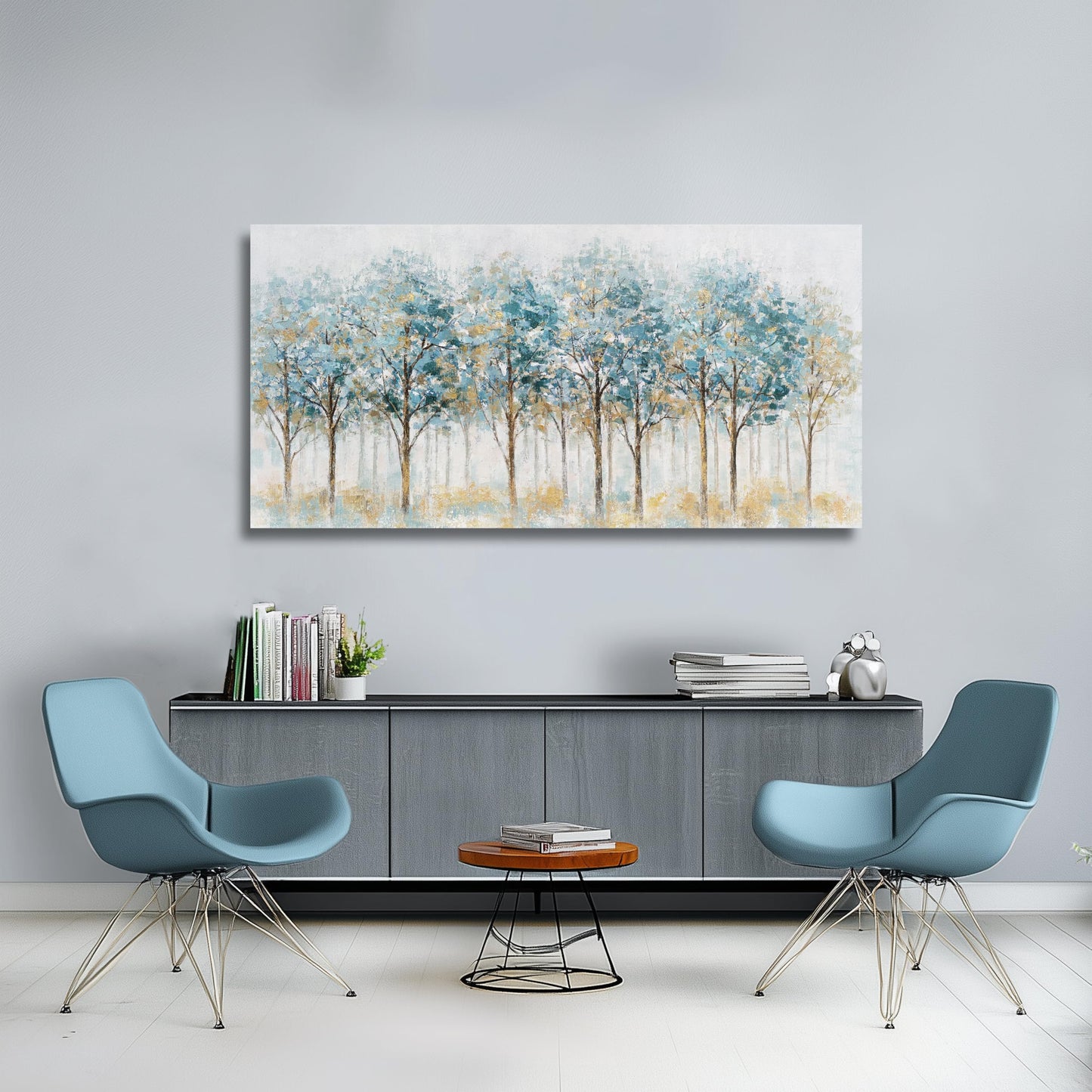 Belmrxne Tree of Life Wall Art Blue and Gold Wall Decor Modern Canvas Painting Gallery Artwork for Living Room Bedroom Dining Room Office Home Decor 29x58 inches