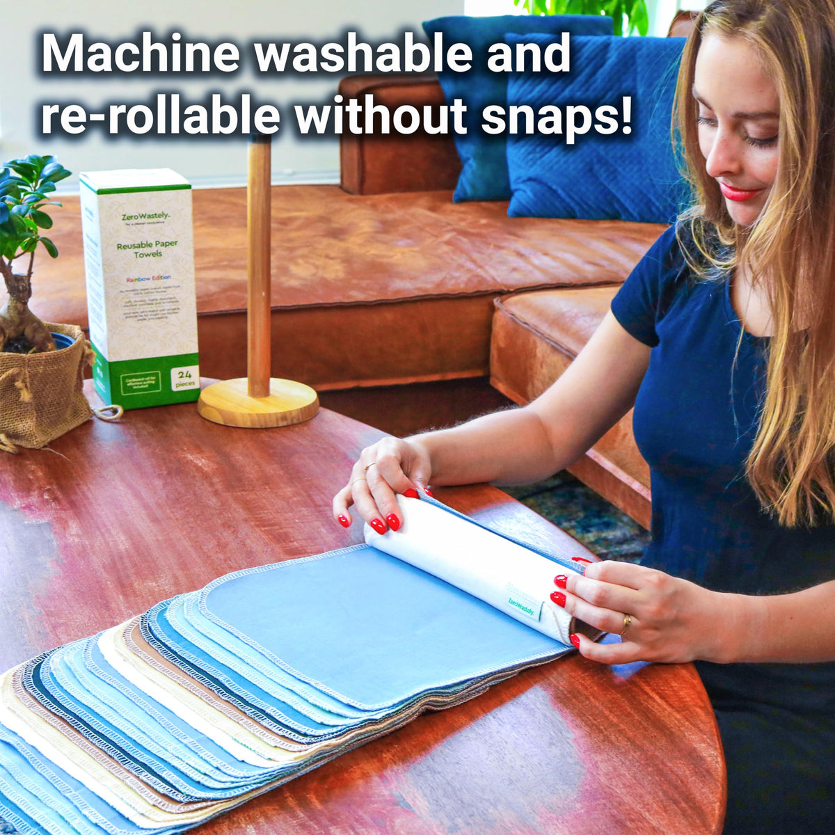 Reusable Paper Towels - Value Pack of 24 Paperless Paper Towels! - 100% Cotton, Super Soft, Absorbent, Washable and Made To Last