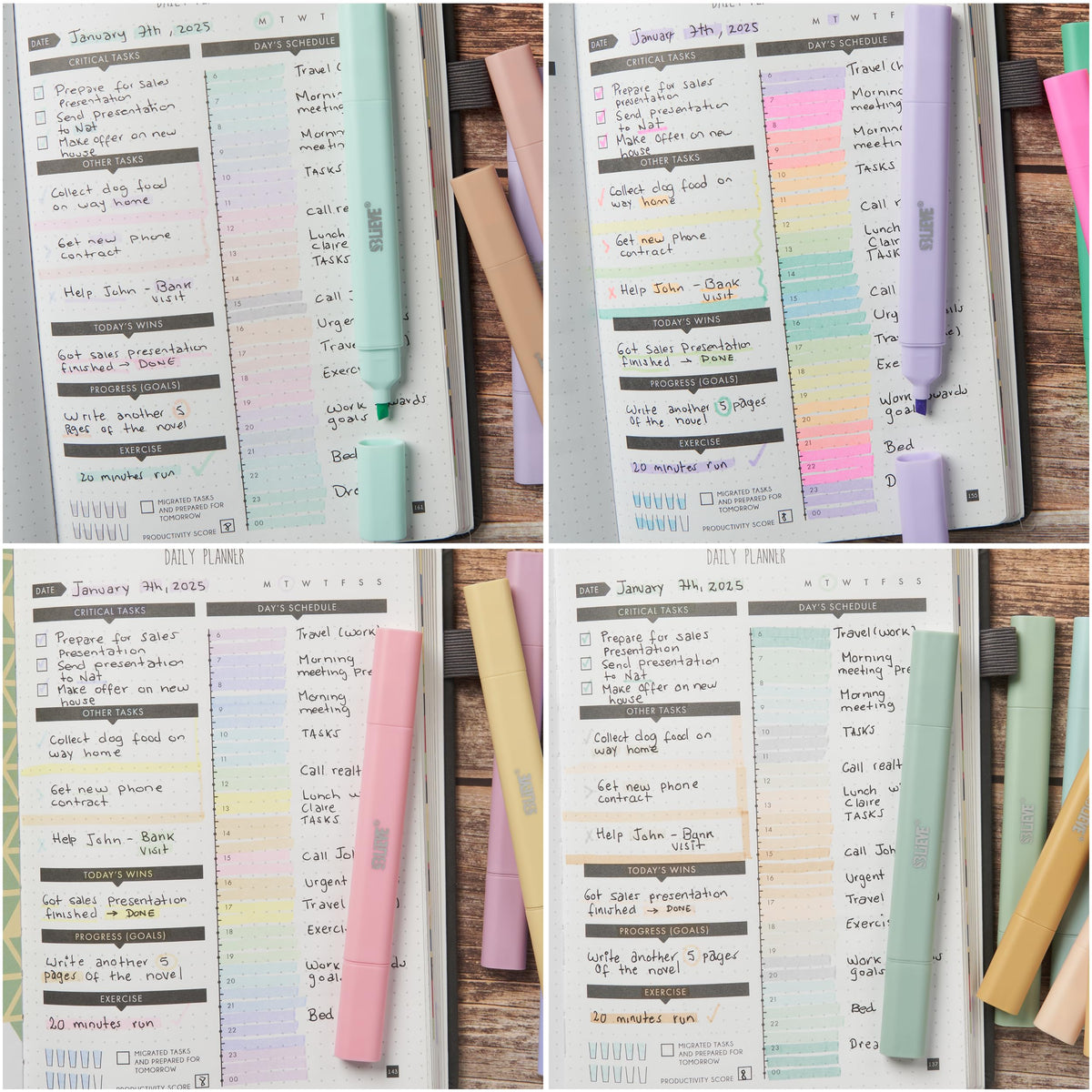 BLIEVE Aesthetic Cute Highlighters No Bleed Through, Dual Tip Chisel & Fine Point, Pastel Colors For Bible & Journaling