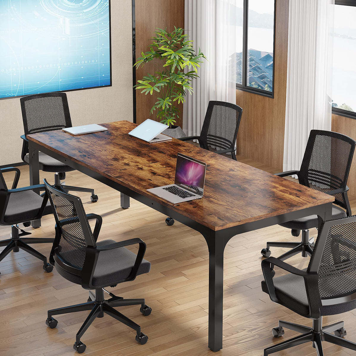 Tribesigns 6.5FT Conference Table, 78.7-Inch Rectangle Meeting Seminar Table, Large Business Tables for 6-8 People (Only Table)