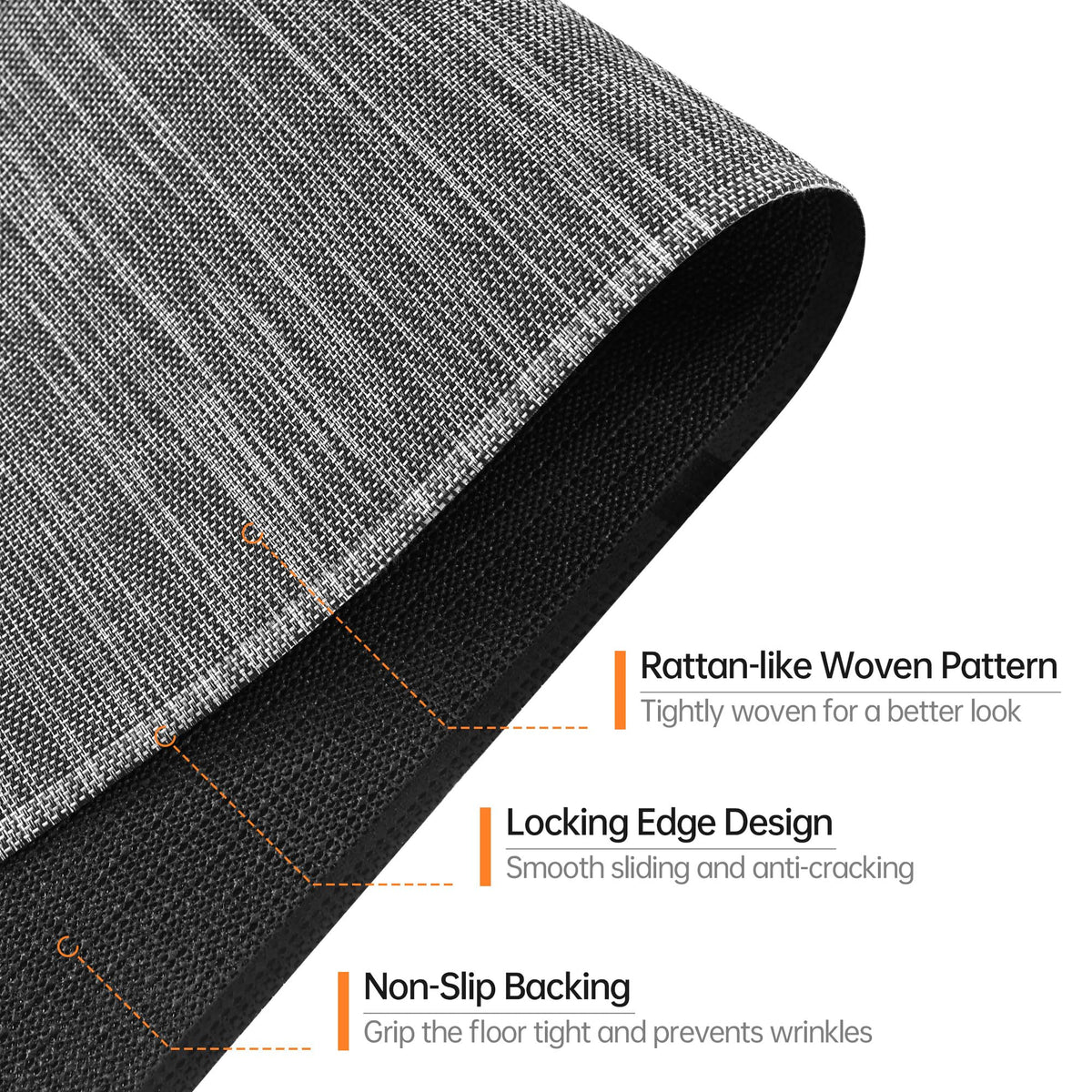Homek Office Chair Mat for Hardwood & Tile Floor, 30"x48" Computer Chair Mat, Non-Curve Anti Slip Hard Floor Protector for Rolling Chair, PVC Mat Desk Rug for Home Office