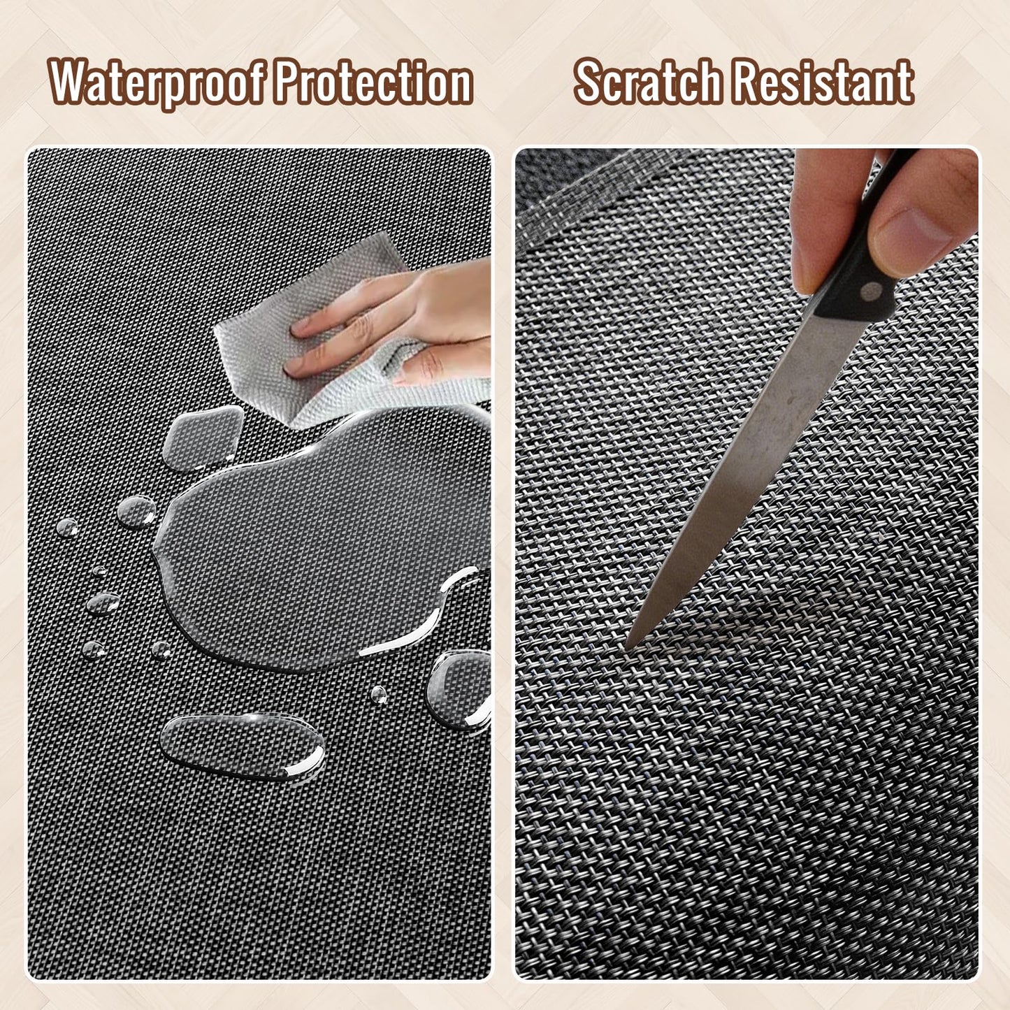 Wansimoo Office Chair Mat for Hardwood and Tile Floor, 36"x48" Floor Mat, Heavy Duty Computer Gaming Chair Mat, Anti-Slip, Non- Curve, Desk Chair Mat, Floor Protector for Home Office(Black)