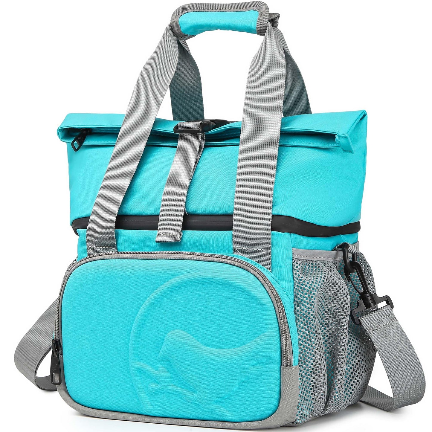 SUNNY BIRD Dual Compartment Lunch Bag Insulated Lunch Box for Women and Men (Aqua Blue 01)