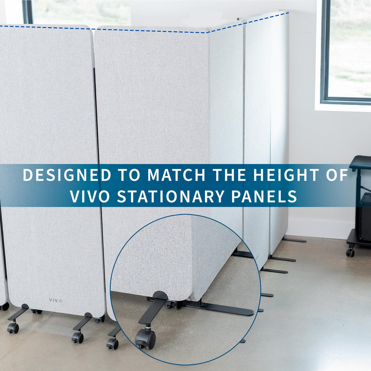 VIVO Freestanding 72 x 66 inch Privacy Panel, Mobile Cubicle Divider, x3 24 inch Wall Partitions, Gray, PP-3-T072G-M
