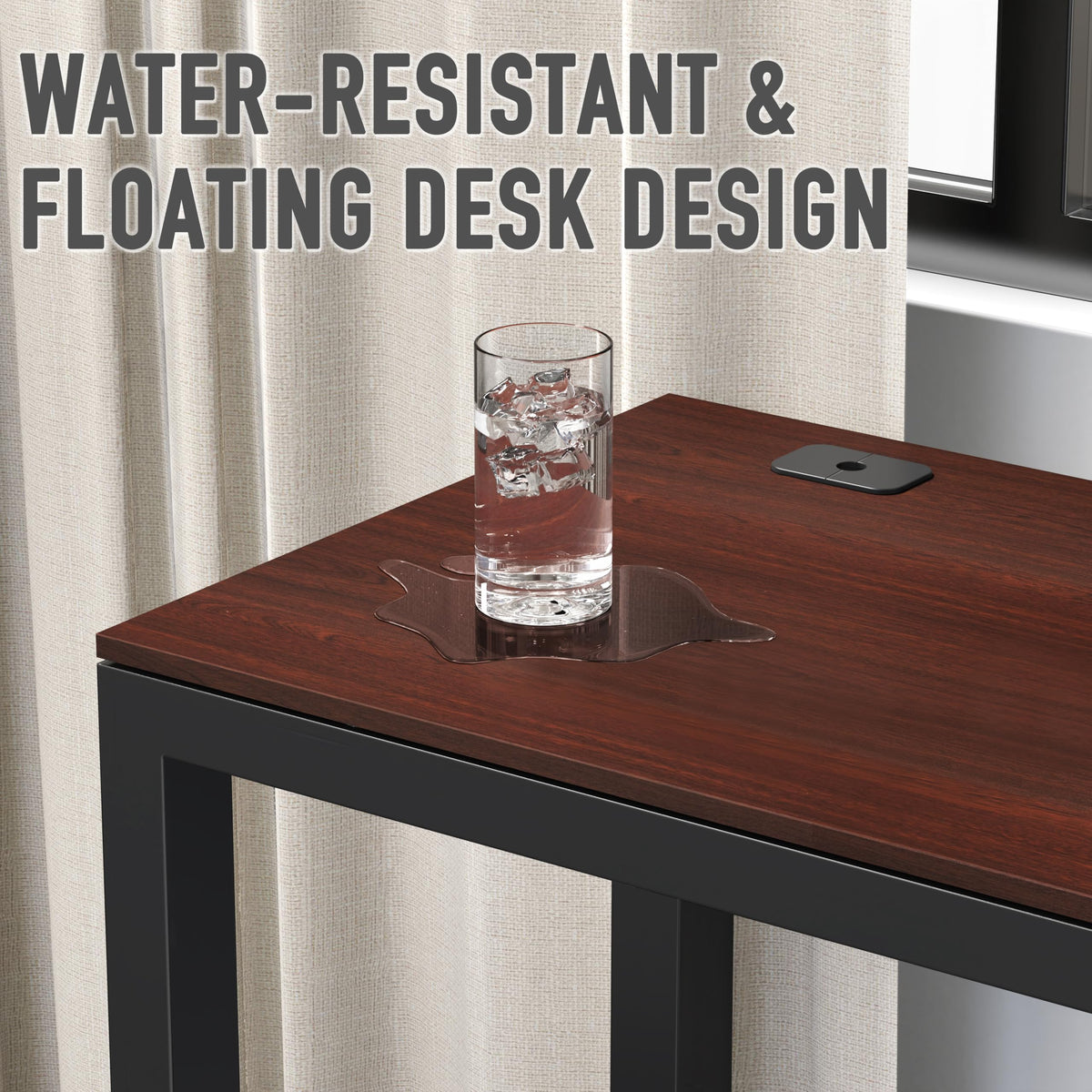 SHW 55-Inch Commercial-Grade Office Computer Desk, Cherry