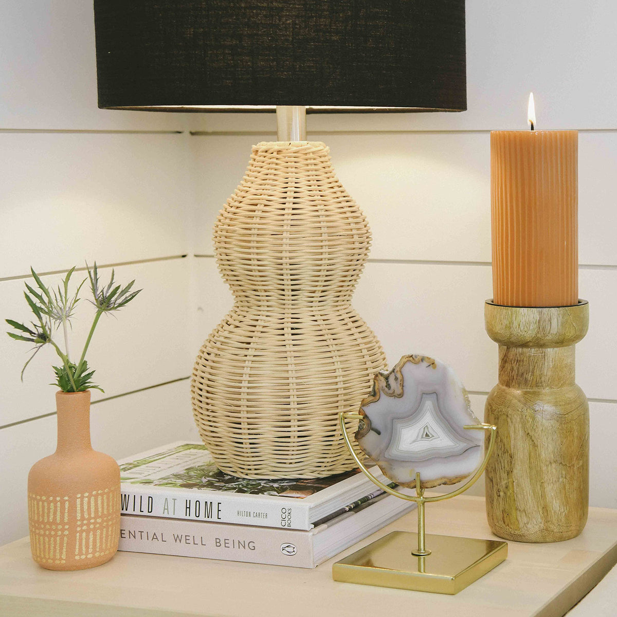 Creative Co-Op Main + Mesa Natural Brown Agate on Stand