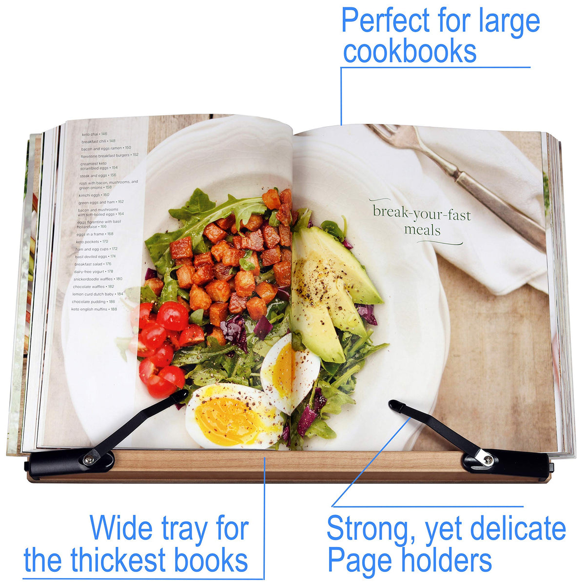 A+ Book Stand BS2500 Large 16x10.5 Portable Adjustable Foldable Bookstand Holder for Reading Hands Free Large Thick Heavy Textbooks Cookbooks Tablets