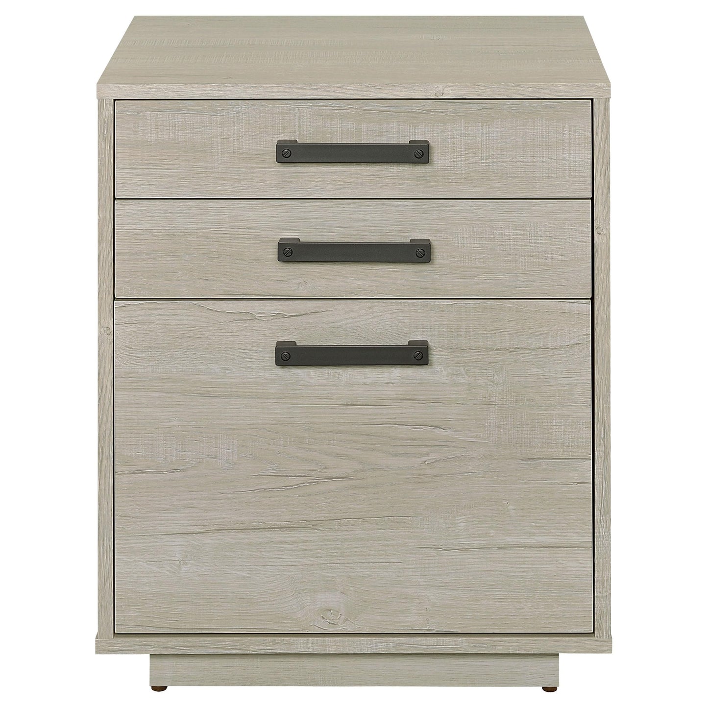 Coaster Home Furnishings - Loomis - Engineered Wood & Veneer - 3-Drawer Modern File Cabinet with Drawer Pulls and Euro Glides - Home Office - Whitewashed Gray - 805882