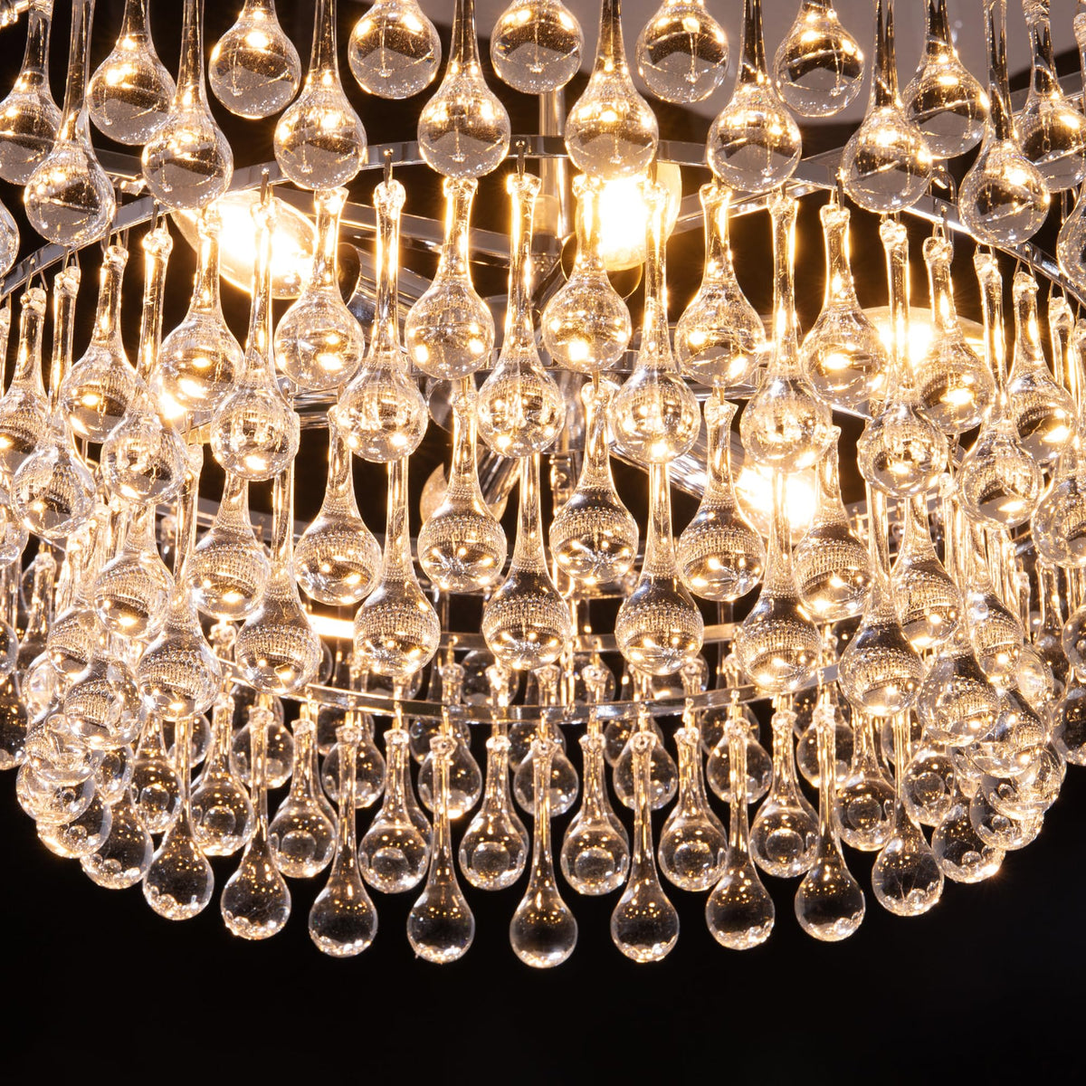 TOCHIC Modern Crystal Chandelier for Dining Room, 24 inch Chrome Chandeliers Light Fixtures Ceiling Hanging Crystal Pendant Lighting for Living Room, Kitchen Island Light, Bedroom Chandelier, 3 Tiers