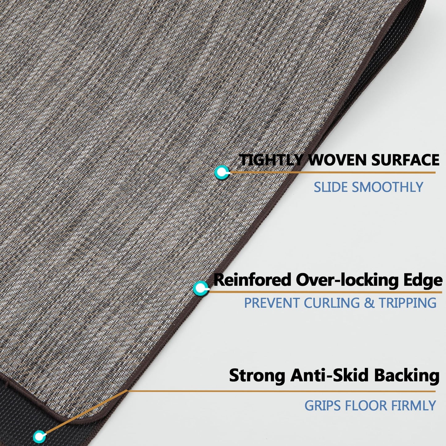 RccugmatS Chair Mat for Hardwood & Tile Floor, 36" x 48" Heavy Duty Office Chair Mat for Rolling Chairs, Anti Slip, Non-Curve, Floor Protector for Home Office, Heathered Gray