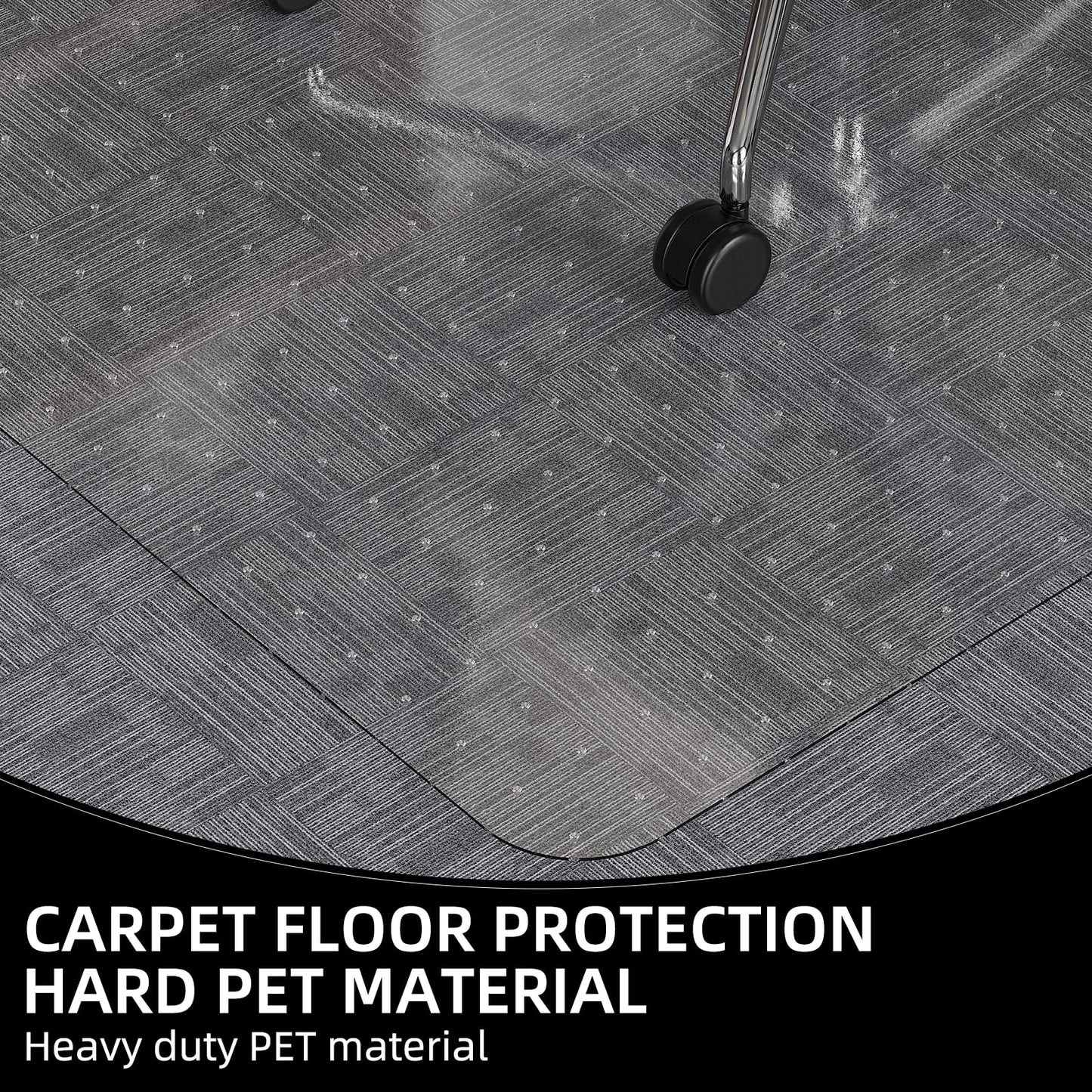 KAISLE Office Chair Mat for Carpet, 32x48 Heavy Duty Clear Plastic Rolling Chair Mat for Carpet Floor, Under Computer Desk Chair Floor Mats Protector Carpeted Floors