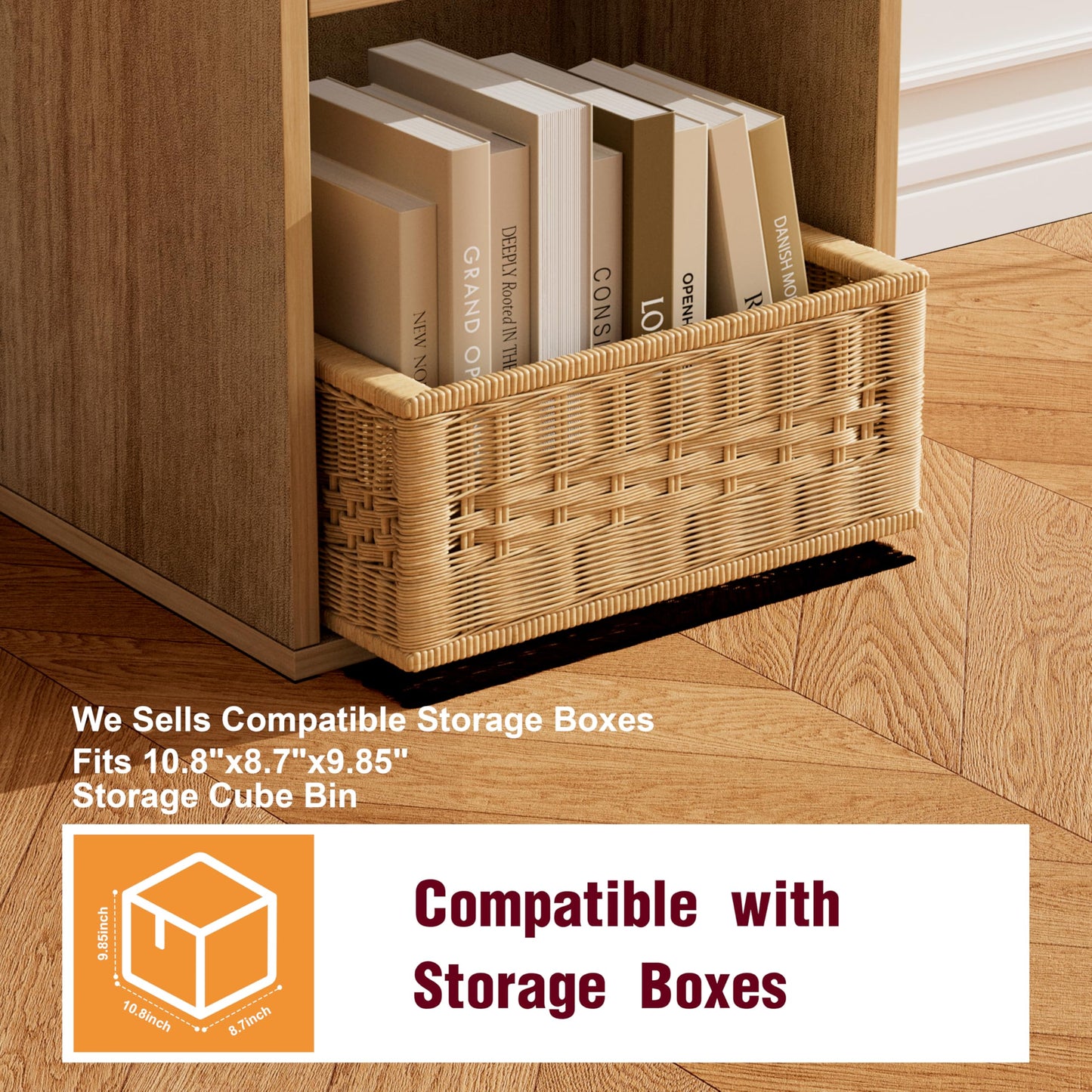 Nestwise Book Shelf, Wooden Cube Storage Organizer with 11" Open Cubes, Stackable Modular Bookcase for Room Divider Storage, 2 Tier Bookshelf for Living Room, Bedroom, Office (Oak, 2-Cube)