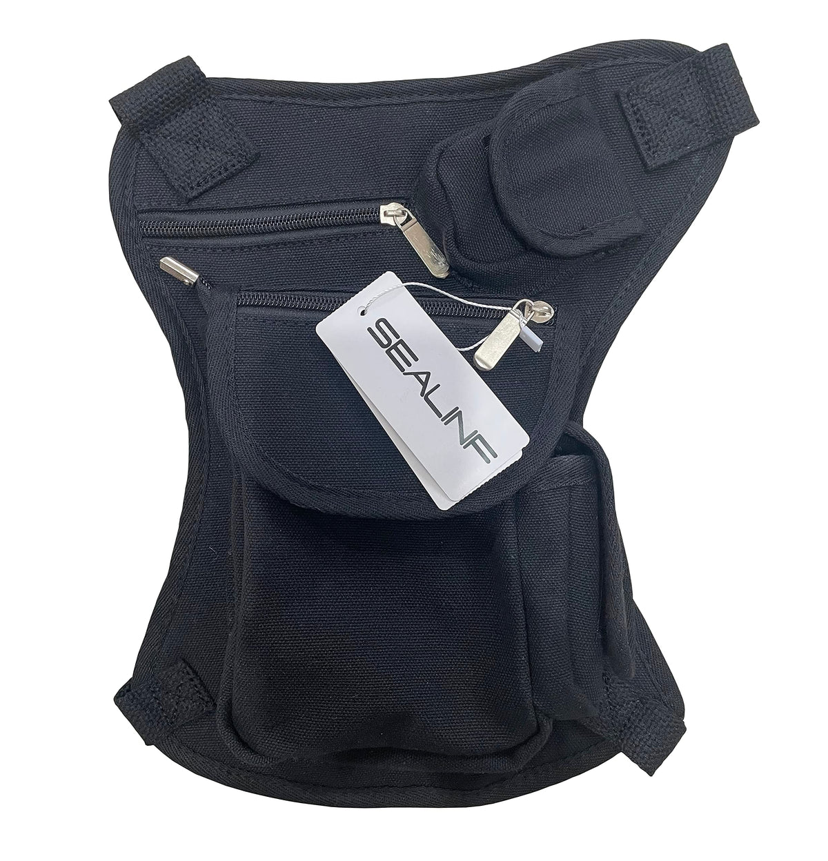 SEALINF Canvas Waist Bag Fanny Pack Racing Drop Leg Outdoor Bag (Black)