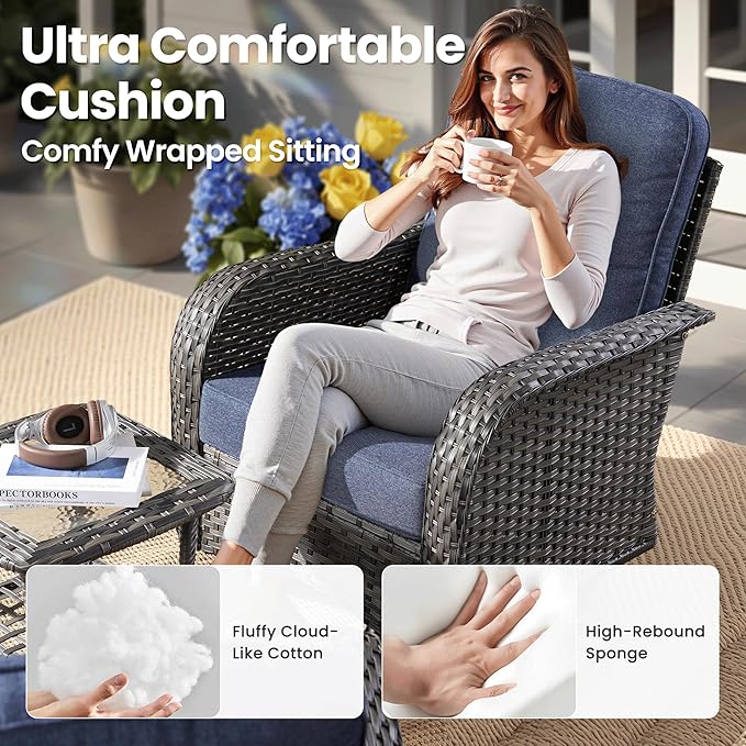ovios 8-Piece Patio Furniture Set, Outdoor Wicker Sofa