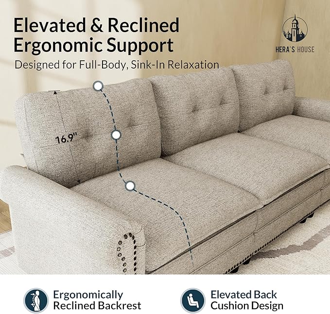HERA'S HOUSE 2 Pieces Modular Sectional Sofa Sets, Oversized Couch Set