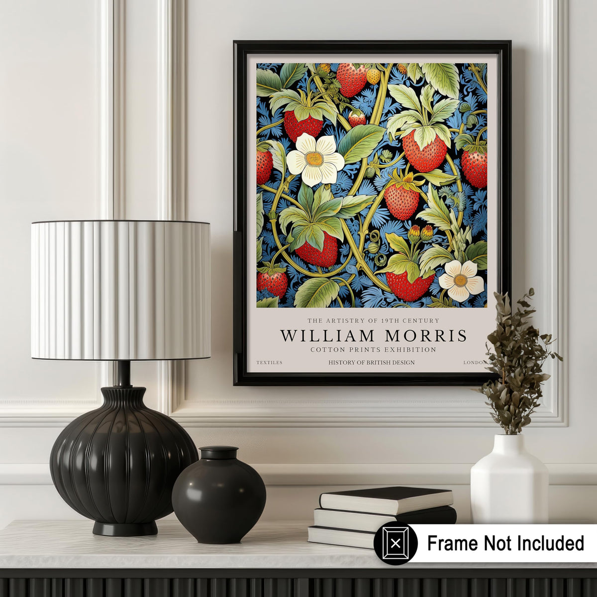 Poster Master Owl Print - William Morris Poster - Flower & Animal Illustration - Botanical Exhibition Wall Design - Floral Bird Artwork - Aesthetic Office or Bedroom Decor - 8x10 UNFRAMED Wall Art