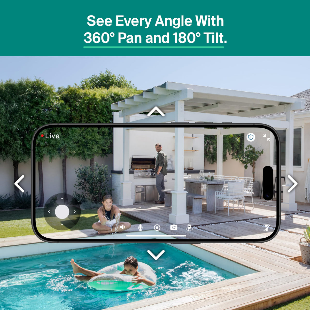 Arlo Essential Pan Tilt Security Camera 2K - Wired Plug-in Power Outdoor Camera, Person Recognition, Package Detection, Animated Preview, 1-Month Trial of Secure Plan, Auto Motion Tracking, 2 Cam