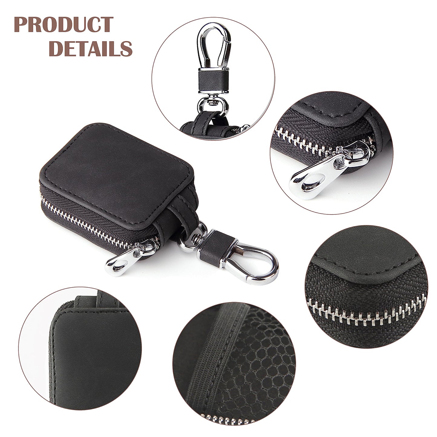 Earbud Case Headphone Storage Case Compatible with Airpods 1/2/3/Pro Wireless Earphones Carrying Pouch Small PU Leather Bag Shockproof Earpods Cover Universal Bag Travel Protection Pouche