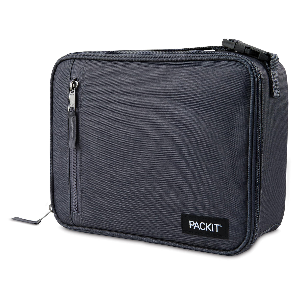 PackIt(R) Freezable Classic Lunch Box, City Charcoal, Built with EcoFreeze(R) Technology, Collapsible, Reusable, Zip Closure With Front Pocket and Buckle Handle, For Work Lunch