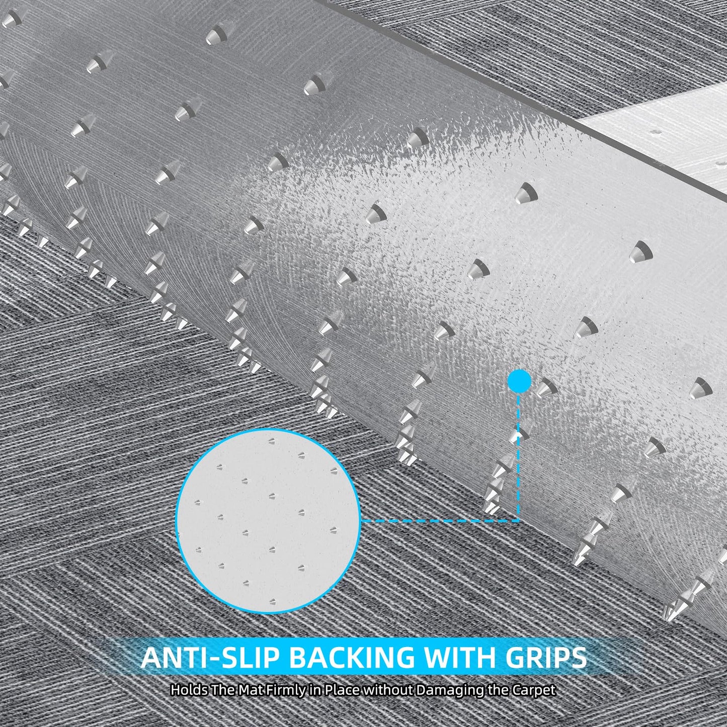 KAISLE Office Chair Mat for Carpet, 32x48 Heavy Duty Clear Plastic Rolling Chair Mat for Carpet Floor, Under Computer Desk Chair Floor Mats Protector Carpeted Floors