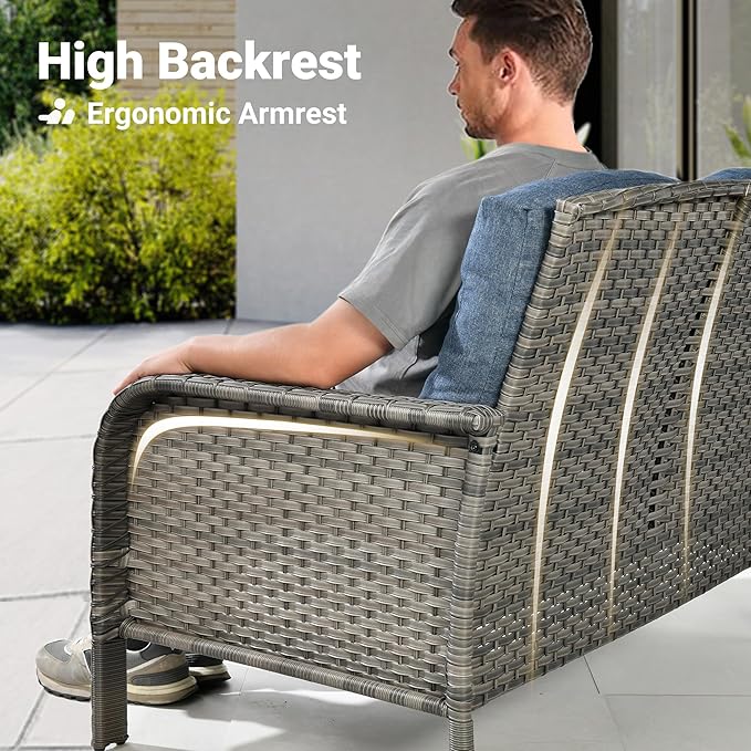 ovios 5-Piece Patio Furniture Set, Outdoor Wicker Sofa
