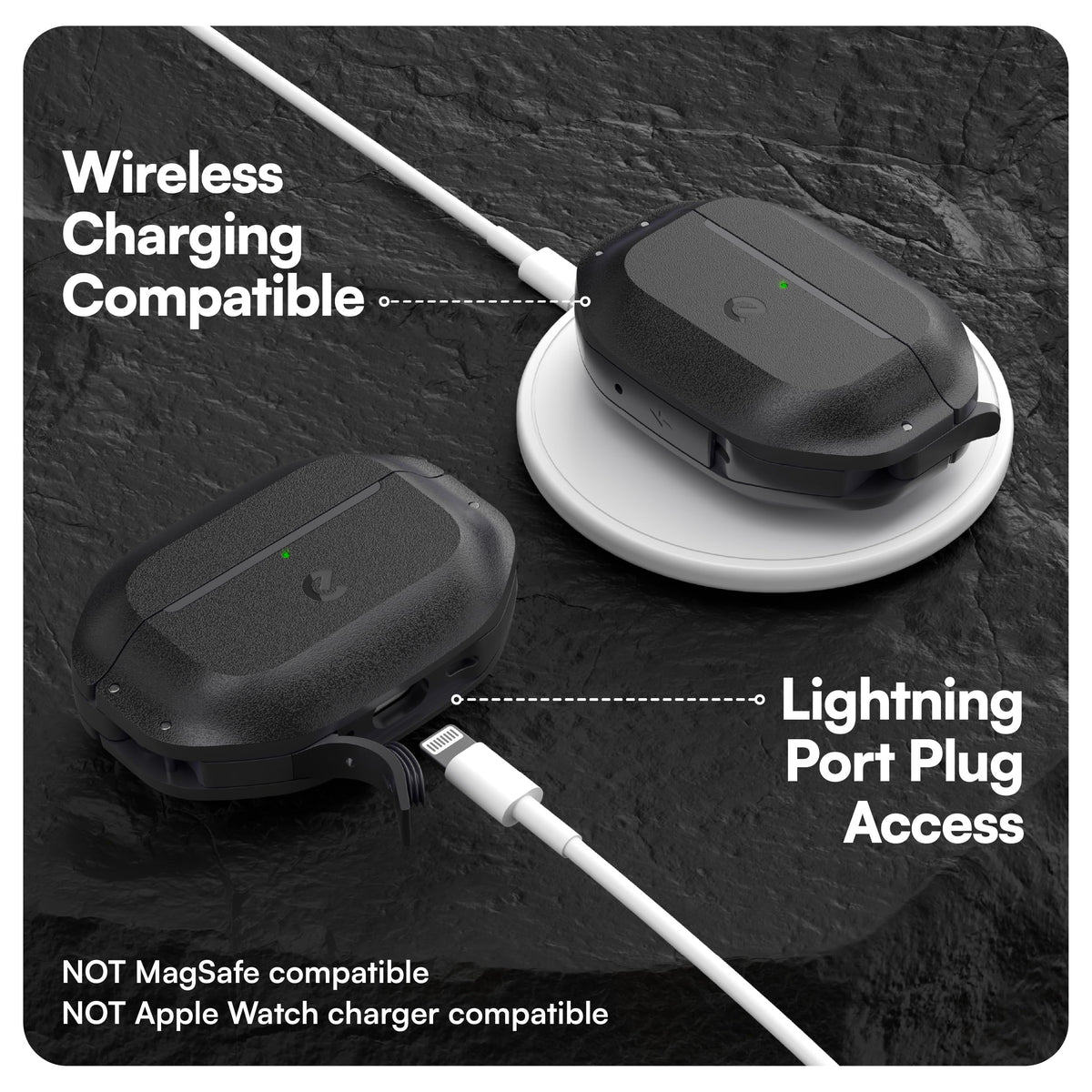 Keybudz for Waterproof AirPods Pro 3 Case with Lock - IP68 Waterproof and Dust Proof, Shockproof Protector, Heavy Duty Rugged Protection, Drop Proof Hard Cover for AirPods Pro 3rd Gen (Carbon Black)