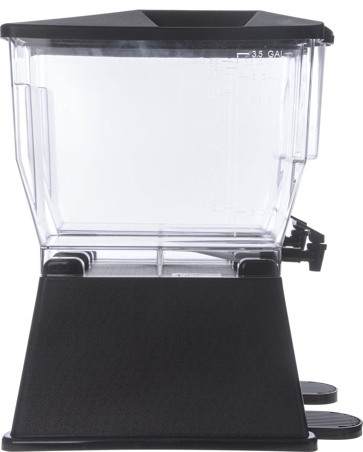 Carlisle FoodService Products Trimline Double Base Rectangular Beverage Dispensers with Spigot for Catering, Buffets, Restaurants, Polycarbonate (Pc), 2 x 3.5 Gallons, Black