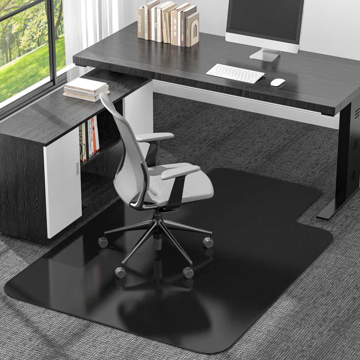 Office Chair Mat for Low Pile Carpeted Floors with Lip, 36" x 48" Plastic Floor mat for Desk Chair on Carpet,Easy Glide Carpet Protector Mat for Computer Chairs,Rolling Chairs,Home,Office (36*48 inch)
