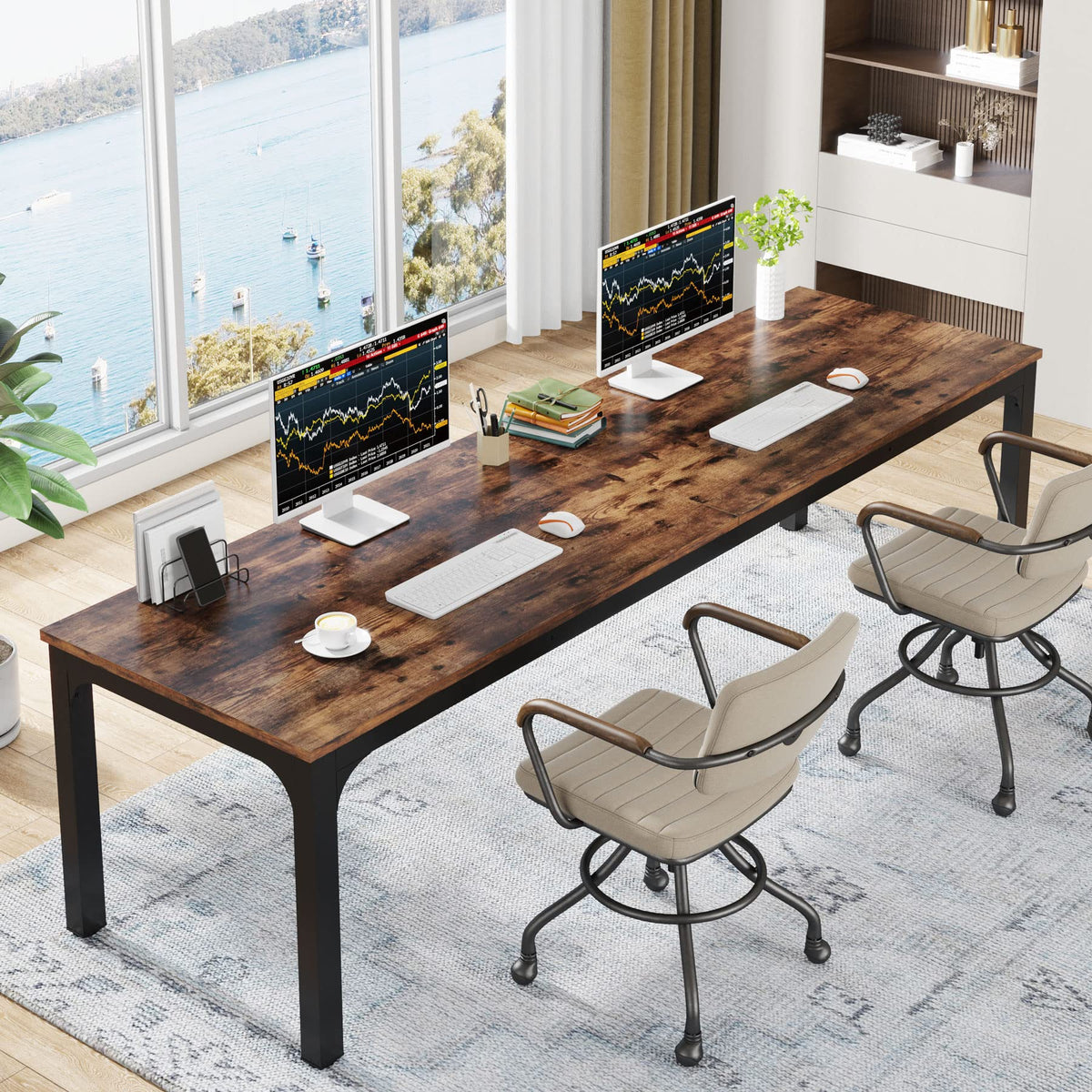 Tribesigns 6.5FT Conference Table, 78.7-Inch Rectangle Meeting Seminar Table, Large Business Tables for 6-8 People (Only Table)