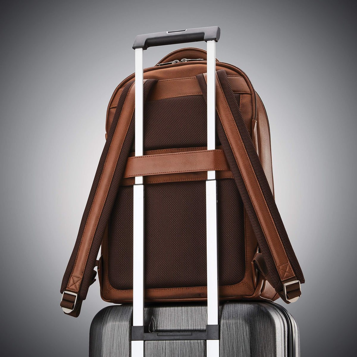 Samsonite Classic Leather Backpack, Cognac , One Size