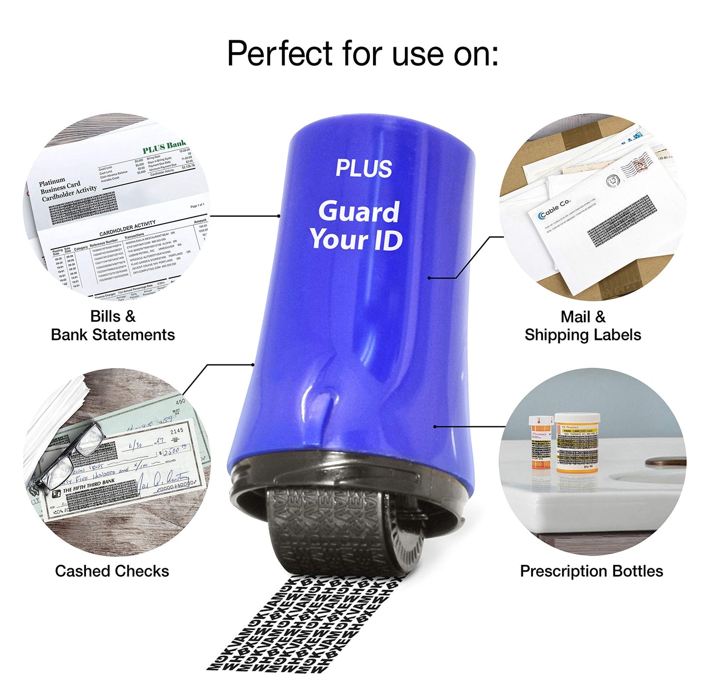 Guard Your ID Advanced Roller 2.0 Identity Theft Prevention Security Stamp Blue